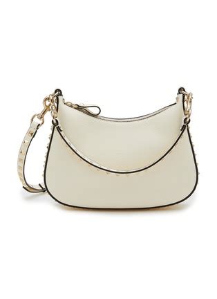 VALENTINO GARAVANI Small Rockstud Leather Hobo Bag Women Lane