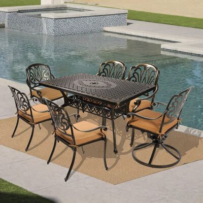 Vivijason Piece Outdoor Furniture Dining Set All Weather Cast