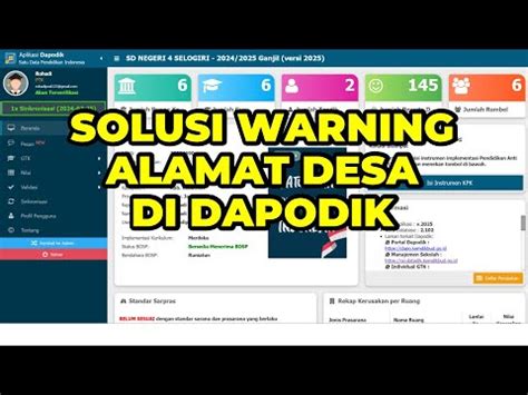 SOLUSI WARNING ALAMAT DESA ATAU KELURAHAN PESERTA DIDIK PADA APLIKASI