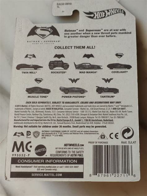 Hot Wheels Mad Manga From Batman Vs Superman Series Hobbies Toys Toys Games On Carousell
