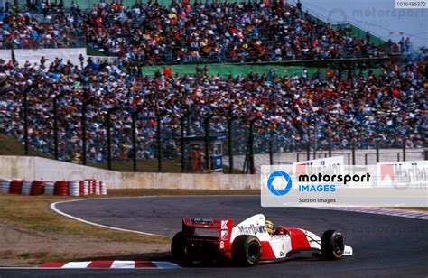 Race Winner Ayrton Senna BRA McLaren MP4 8 Negotiates The Final