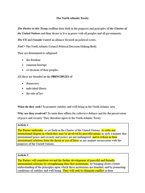 The North Atlantic Treaty | PDF | Treaty | Ratification