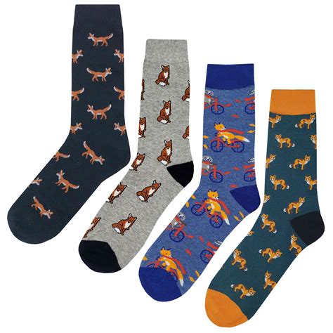 Fox Socks 4 Pack Fun And Crazy Socks At