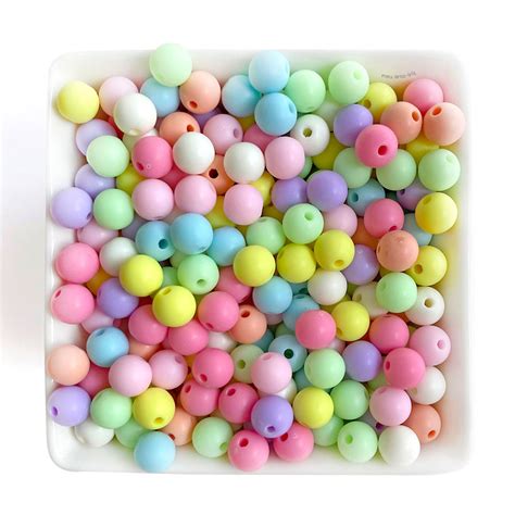 Miçangas Bolas Miçanga Bola Fosca Candy Color 8mm 140 pçs