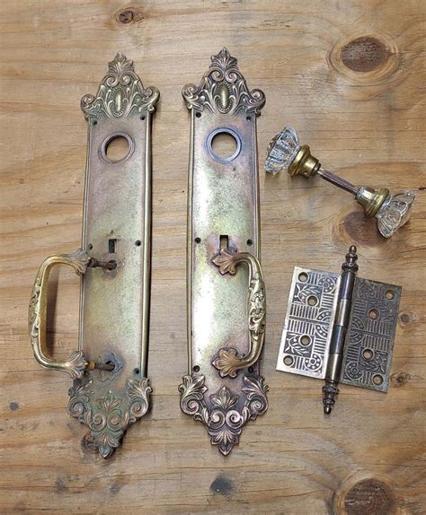 Entryway Furniture Home And Living Antique 1890s Cast Iron Brass Push Plate Door Architectural