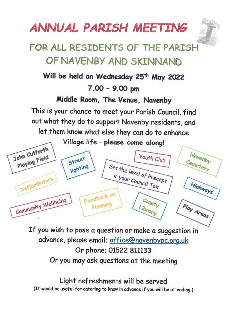 2022 Annual Parish Meeting Navenby With Skinnand Parish Council