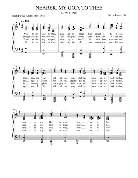 Nearer My God To Thee Sheet Music For Piano Solo