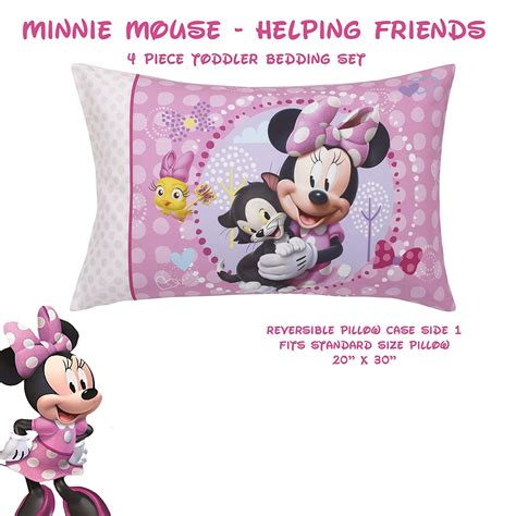 Disney Minnie Mouse 4 Piece Bedding Sets Toddler Bed With Comforter