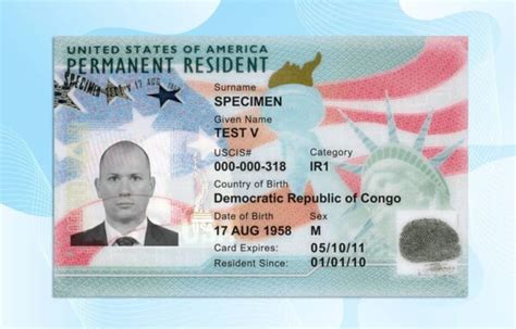 USA Permanent Resident Card Template New Edition Green Card