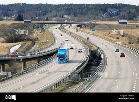 SALO FINLAND APRIL 7 2018 Springtime Landscape Of European Route