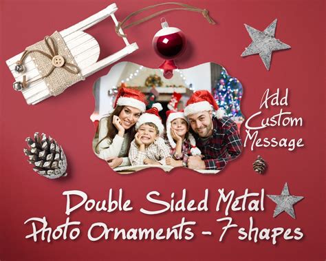 Photo Ornaments Double Sided Personalized Christmas Etsy