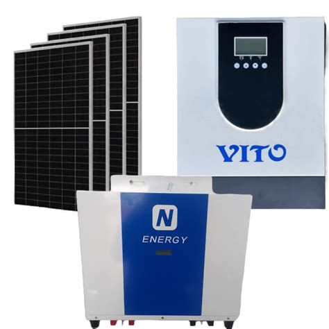 Vito 3kva Mppt Hybrid Inverter And 256kw N Energy Lithium Battery With 450w Solar Panels