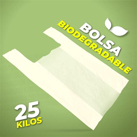 BOLSA CAMISETA BIODEGRADABLE 25KG 32X60