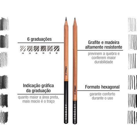 Lapis Grafite Graduado Artools Unidades Laranja Lima Papelaria