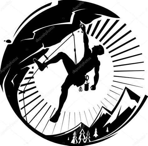 Rock Climber Silhouette Vector Free