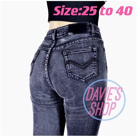 Super Sexy Classic Denim Grey Maong Pants For Women Stretchable Jeans Highwaist Plus Size 40