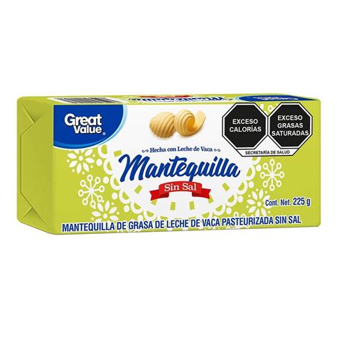 Mantequilla Great Value Sin Sal En Barra G Walmart