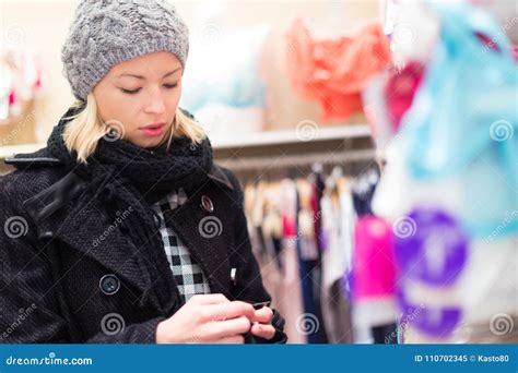 Beautiful Lady Shopping In Lingerie Store Stock Image Image Of Looking Choosing
