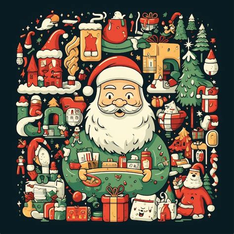 Premium Ai Image A Cartoon Of A Santa Holding A Tray Of Presents