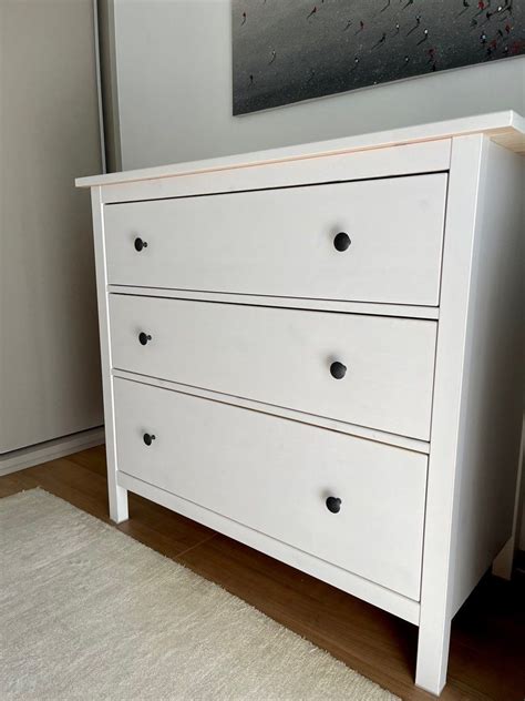 Ikea Hemnes Chest Of 3 Drawers White Stain 108x96 Cm Furniture And Home Living Furniture