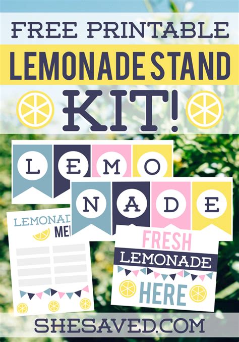 Free Lemonade Stand Kit Printable Shesaved®