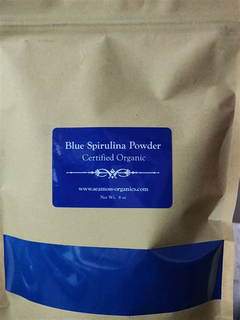 Organic Blue Spirulina Powder 100 Superfood Phycocyanin Vegan 8 Oz Sea Moss Organics