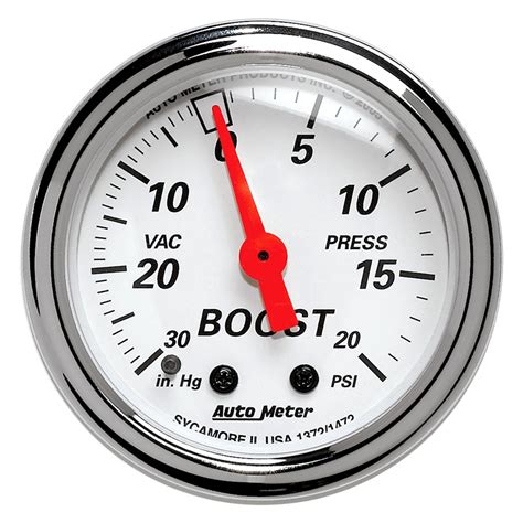 Auto Meter Arctic White Series Boost Vacuum Gauge