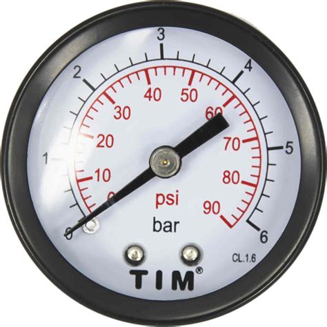 Манометр аксиальный 6 бар 1/4 TIM Y50T-6bar - купить по выгодной цене в ...