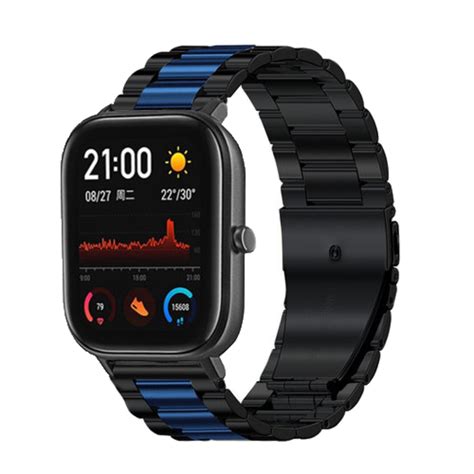 Xiaomi Amazfit Gts Stalen Band Zwart Blauw Smartwatchbanden Nl