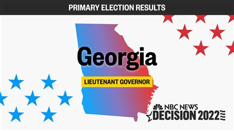 Georgia Primary Lieutenant Governor Election Live Results 2022 – NBC News