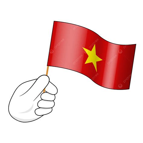 Wei E Handschwenkende Vietnam Flaggen Clipart Vektor Vietnam Flagge