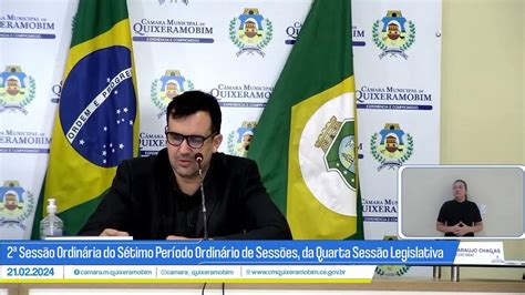 Ao vivo 21 02 2024 Segunda Sessão Ordinária do Sétimo Período