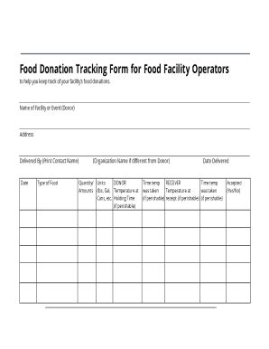 Fillable Online Charitable Gifts And Donations TrackerFree Food