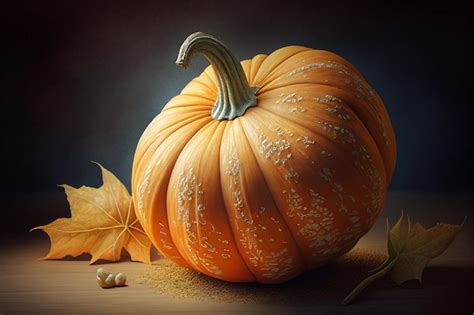 Premium Ai Image One Yellow Pumpkin Ai Generated