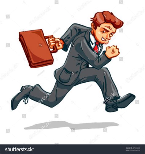 Businessman Running Very Quickly Suitcase Stock Vector 97408868 ...