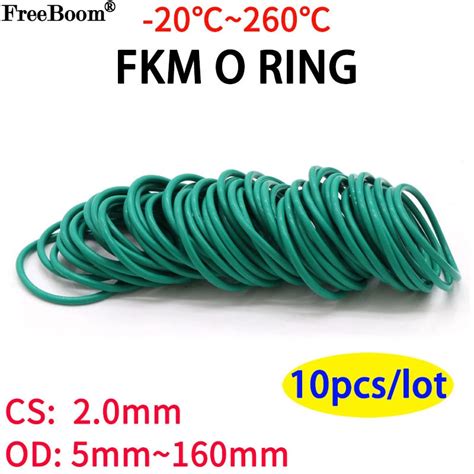 Pcs Cs Mm Od Mm Green Fkm Fluorine Rubber O Ring Sealing Gasket