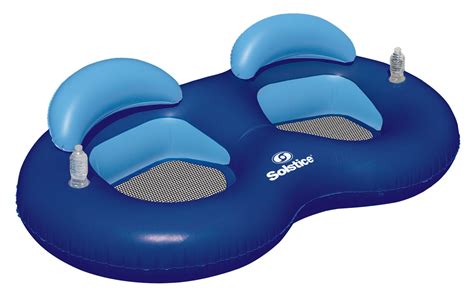 Solstice 83.5" Duo Ring Inflatable 2-Person Swimming Pool Float with ...