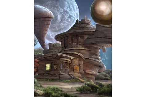 Stone Dwelling On A Foreign Planet Graphic By L M Dunn Creative Fabrica