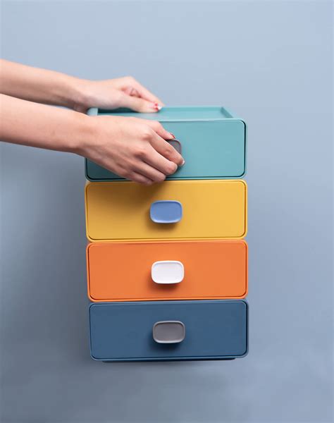 Noble Designs Storage Drawers Stackable Desktop Drawers Multicolored