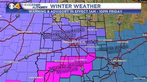 Central Indiana Counties To Be Under Winter Storm Warnings From 1 Am