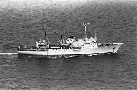 Aerial Starboard Beam View Of The Surveying Ship Usns Chauvenet T Ags