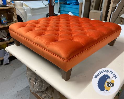 Glenmore Deep Buttoned Footstool With Border The Footstool Workshop