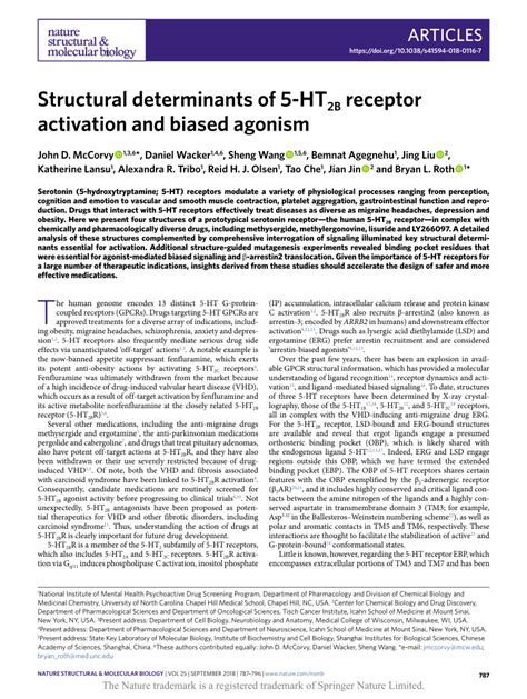 Structural Determinants Of Ht B Receptor Activation And Biased