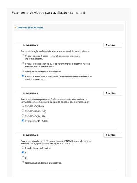 Nota 10 Univesp 2021 Atividade Para Avaliação Semana 5