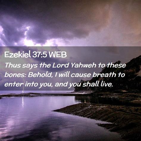 Ezekiel 37 5 WEB Thus Says The Lord Yahweh To These Bones Behold