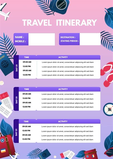 Copy Of Travel Itinerary Postermywall