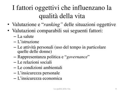 PPT La qualità della vita PowerPoint Presentation free download ID