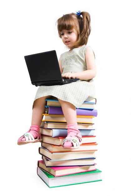 Premium Photo | Child laptop typing pc pupil