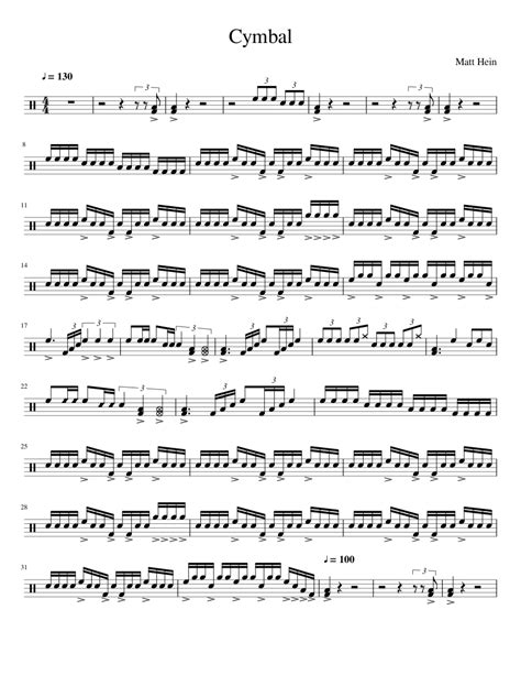 Cymbal Sheet Music For Tenor Drum Solo