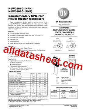 NJW0302G Datasheet PDF ON Semiconductor